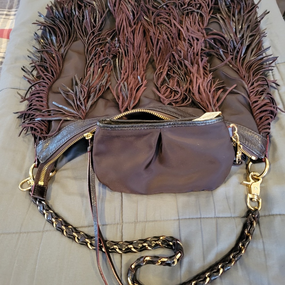 UPDATE: MZ Wallace Carla Night Fringe Hobo bag.  Nylon & Leather.  Burgundy.